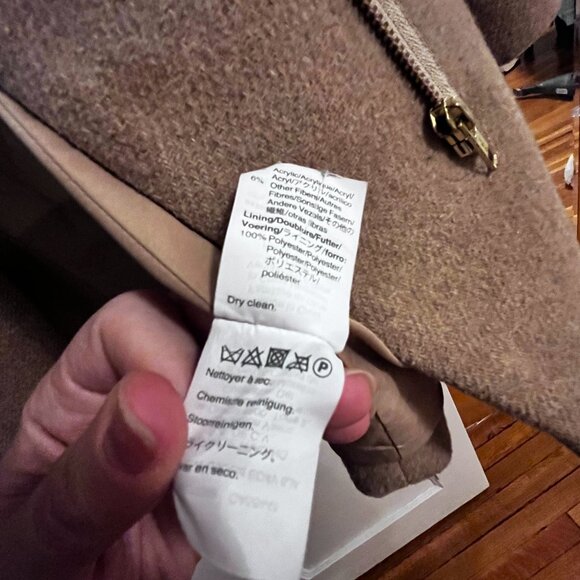 J. Crew Mercantile Camel Wool Blend Coat Size 8 - Picture 4 of 4
